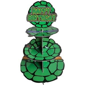 NINJA TURTLE Green 3-Tier Cupcake Stand for 24 Cupcakes Set of 2